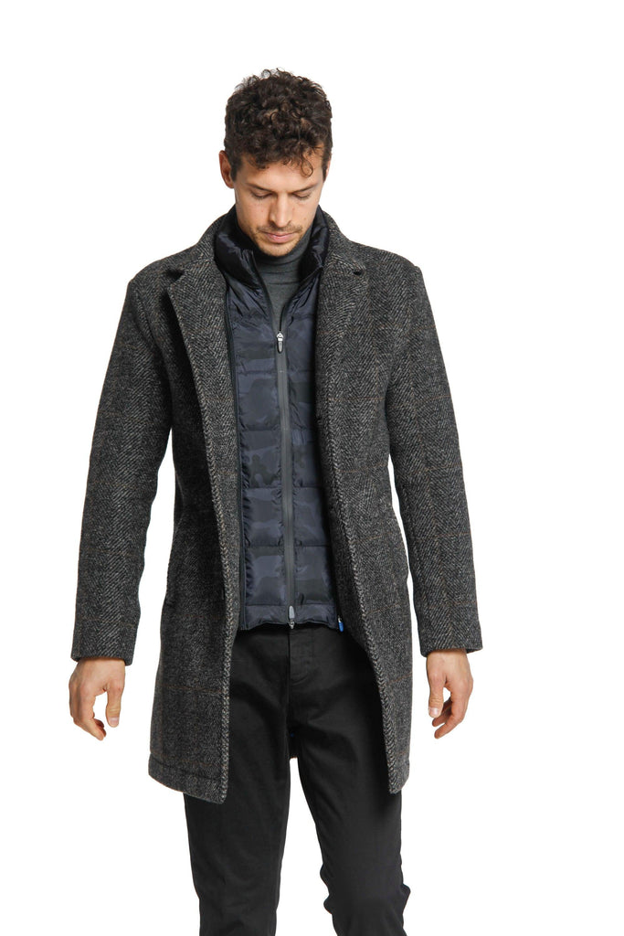 Mason's Los Angeles Man Wool Cloth Coat with Resca Pattern