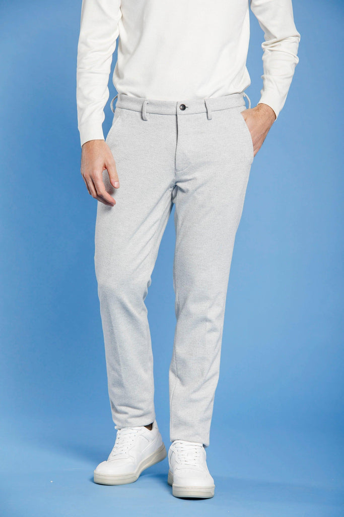 Milano Jog man chino pants in jersey with resca pattern extra slim