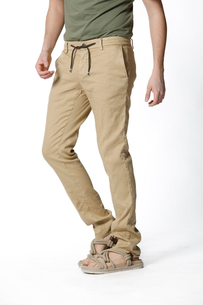 Milano Jogger man chino pants in linen and cotton extra slim