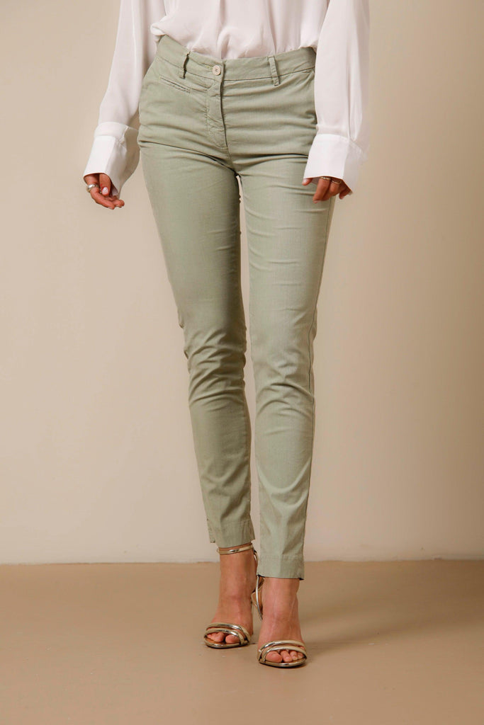 New York Slim woman chino pants in tencel and cotton with stripes pattern slim - Mason's US