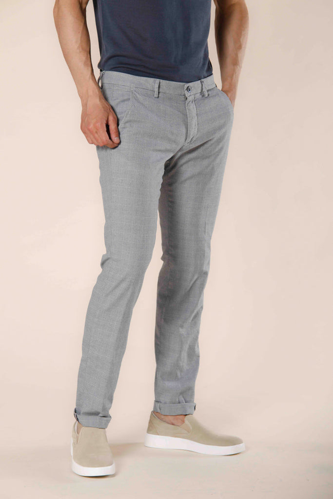 Image 1 of light gray cotton men's chino pants with wales print Torino Style model by Mason's