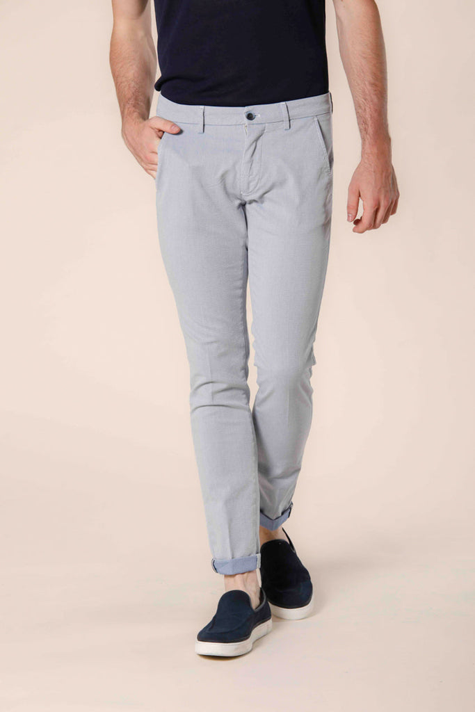 Image 1 of men's cotton jacquard chino pants in stucco color Torino Style model by Mason's